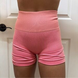 Colsie Peach Ribbed Lounge Shorts